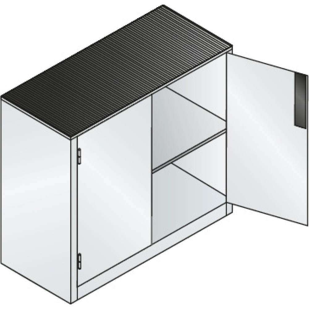 Productafbeelding nr. 3: Zwaarlastkast met opensl. deuren, cap. 700 kg, 100x120x50cm, lichtgrijs, robijnrood
