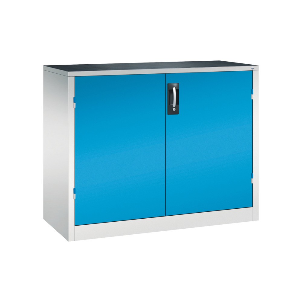 Product afbeelding: Zwaarlastkast met opensl. deuren, cap. 700 kg, 100x120x50cm, lichtgrijs, lichtblauw