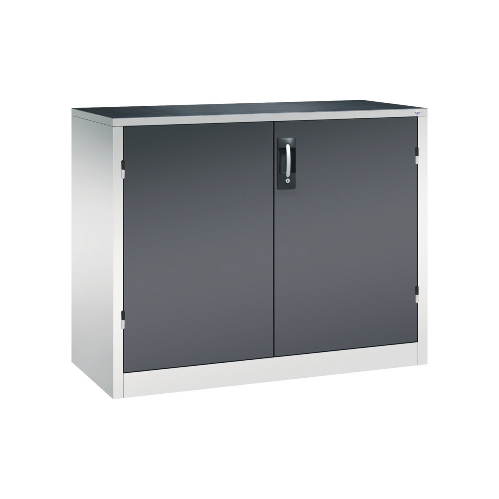 Product afbeelding: Zwaarlastkast met opensl. deuren, cap. 700 kg, 100x120x50cm, lichtgrijs, zwartgrijs