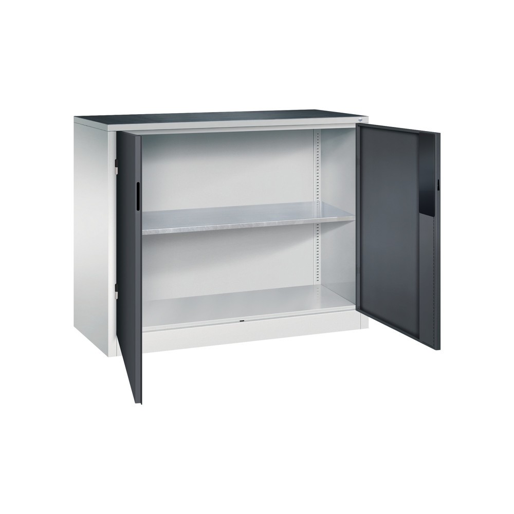 Productafbeelding nr. 4: Zwaarlastkast met opensl. deuren, cap. 700 kg, 100x120x50cm, lichtgrijs, zwartgrijs