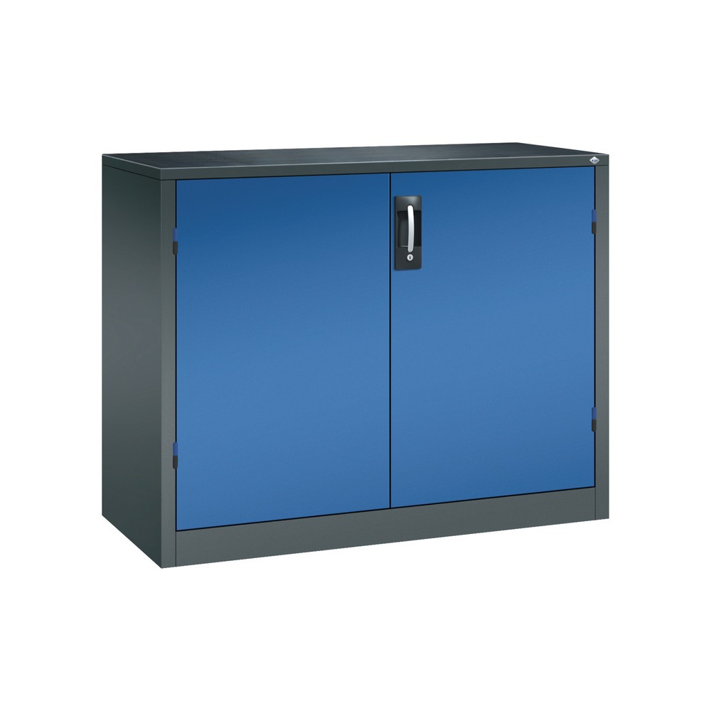 Product afbeelding: Zwaarlastkast met opensl. deuren, cap. 700 kg, 100x120x50cm, antracietgrijs, gentiaanblauw
