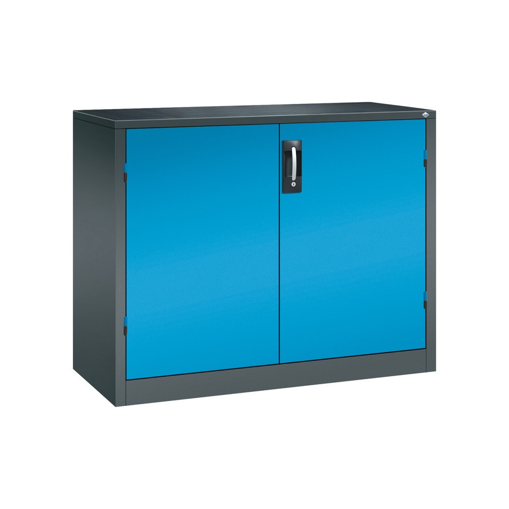 Product afbeelding: Zwaarlastkast met opensl. deuren, cap. 700 kg, 100x120x50cm, antracietgrijs, lichtblauw