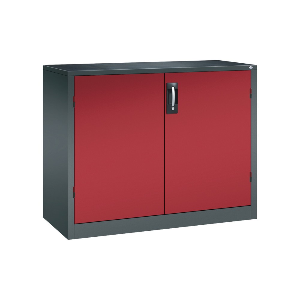 Product afbeelding: Zwaarlastkast met opensl. deuren, cap. 700 kg, 100x120x50cm, antracietgrijs, robijnrood
