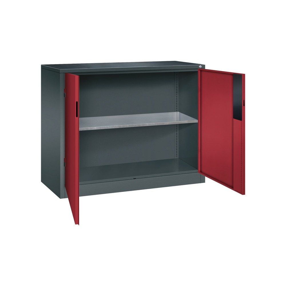 Productafbeelding nr. 4: Zwaarlastkast met opensl. deuren, cap. 700 kg, 100x120x50cm, antracietgrijs, robijnrood