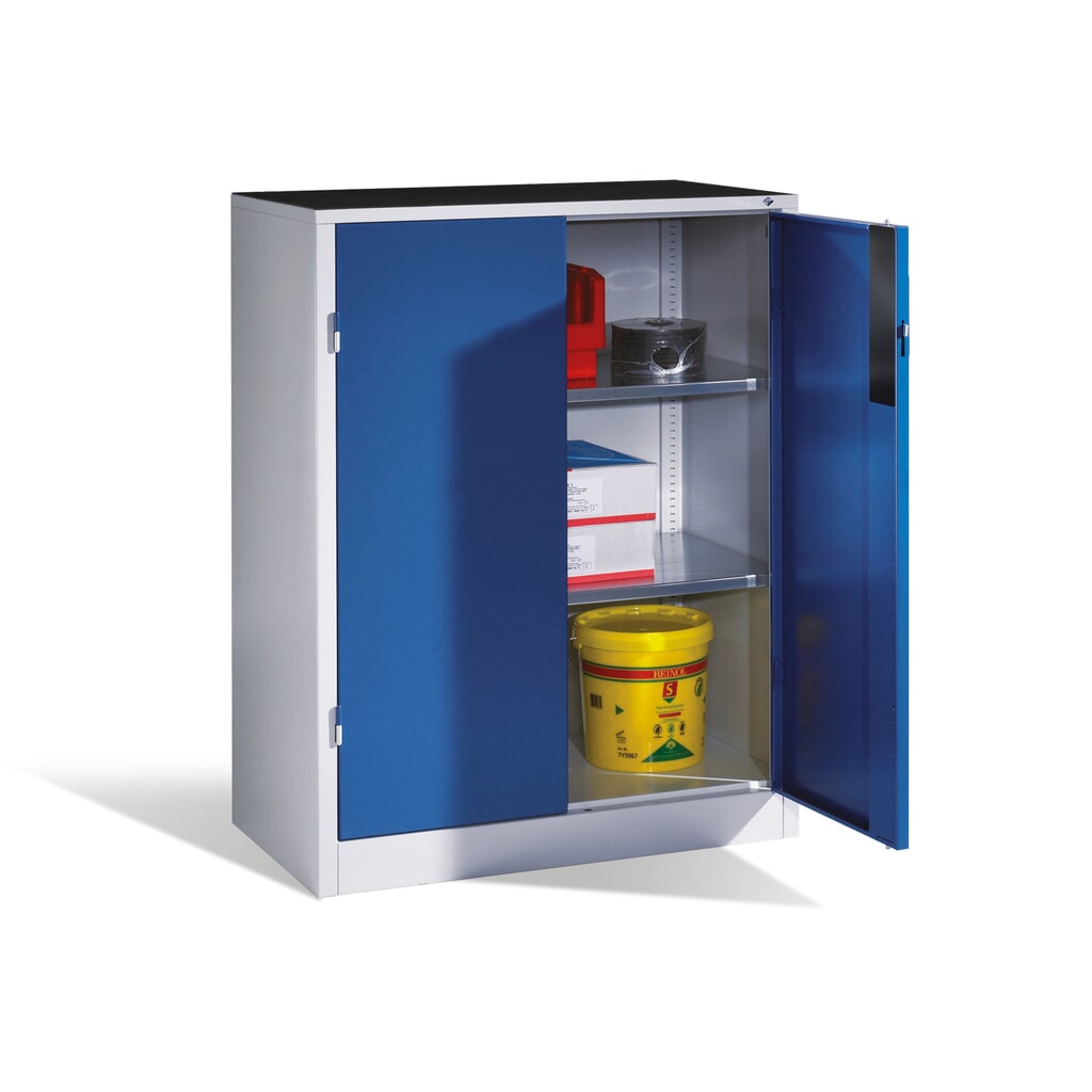 Productafbeelding nr. 5: Zwaarlastkast met opensl. deuren, cap. 700 kg, 120x93x50cm, lichtgrijs, gentiaanblauw
