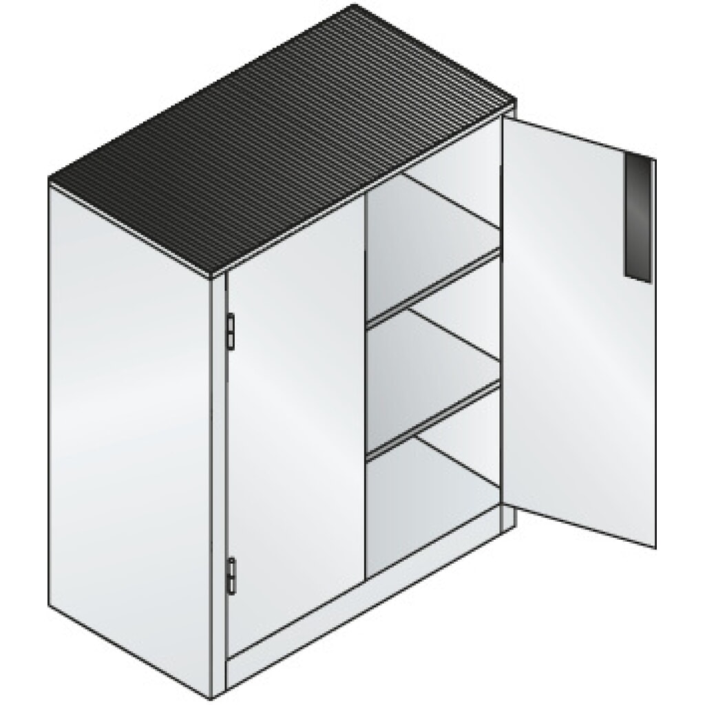 Productafbeelding nr. 6: Zwaarlastkast met opensl. deuren, cap. 700 kg, 120x93x50cm, lichtgrijs, gentiaanblauw