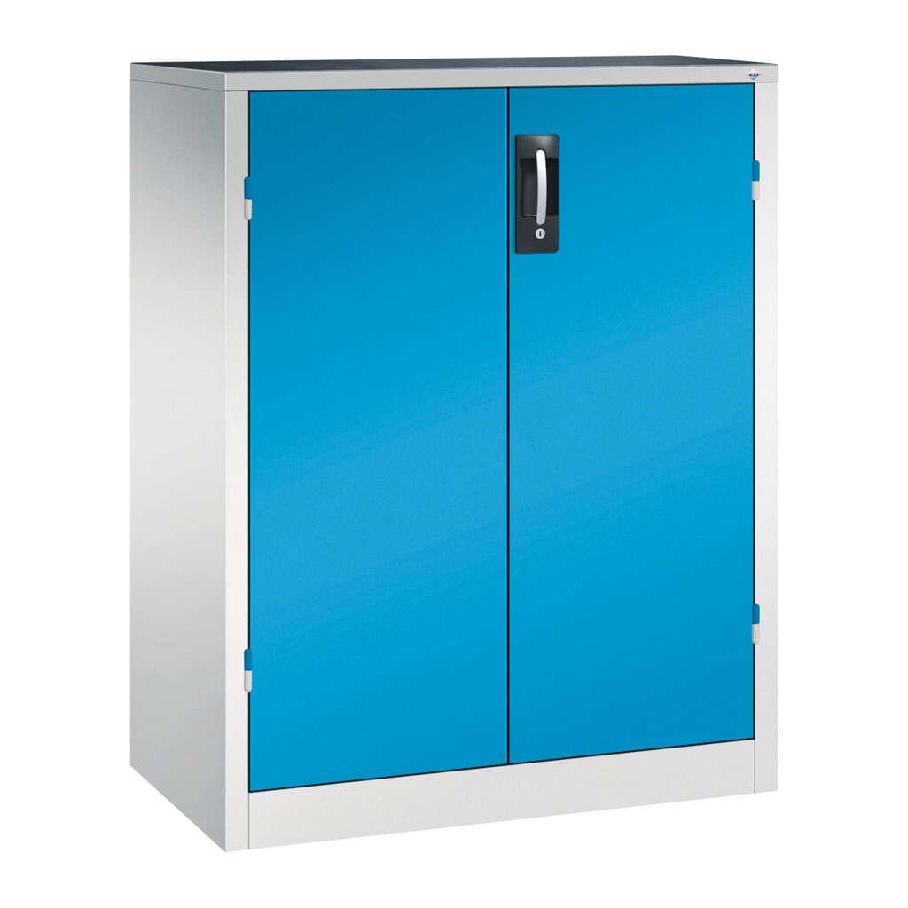 Product afbeelding: Zwaarlastkast met opensl. deuren, cap. 700 kg, 120x93x50cm, lichtgrijs, lichtblauw