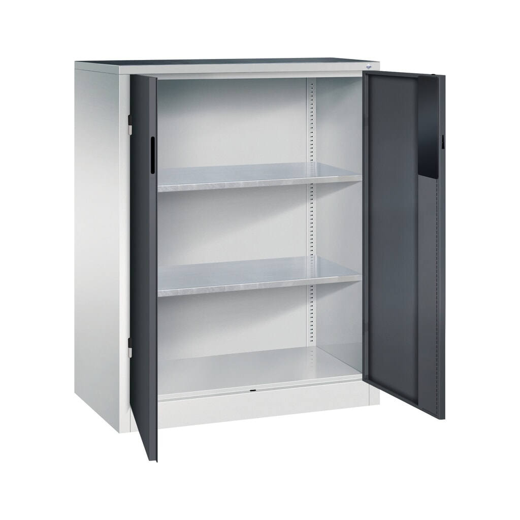 Productafbeelding nr. 5: Zwaarlastkast met opensl. deuren, cap. 700 kg, 120x93x50cm, lichtgrijs, zwartgrijs