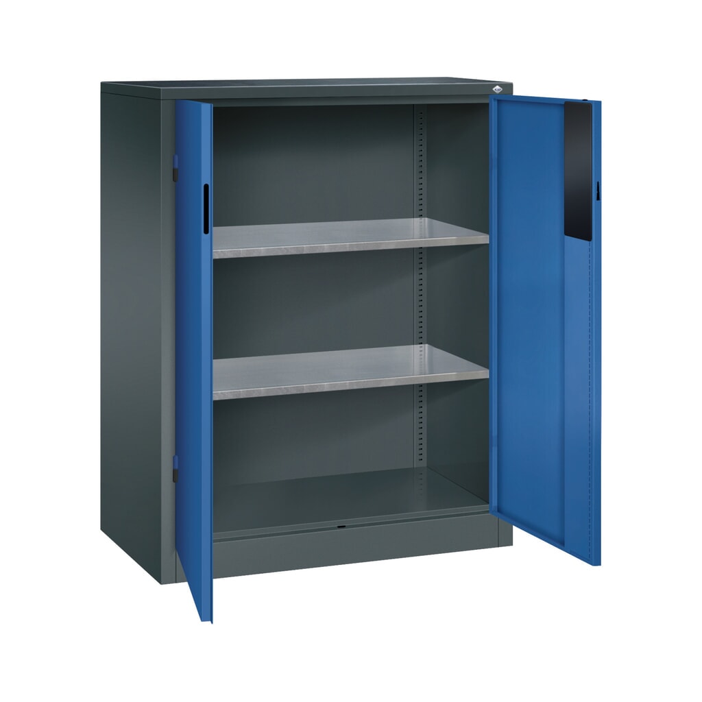 Productafbeelding nr. 5: Zwaarlastkast met opensl. deuren, cap. 700 kg, 120x93x50cm, antracietgrijs, gentiaanblauw