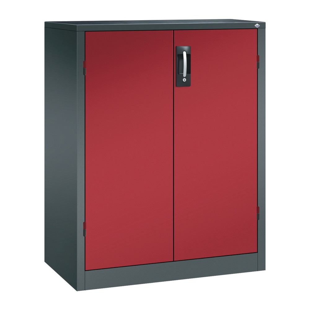 Productafbeelding nr. 1: Zwaarlastkast met opensl. deuren, cap. 700 kg, 120x93x50cm, antracietgrijs, robijnrood