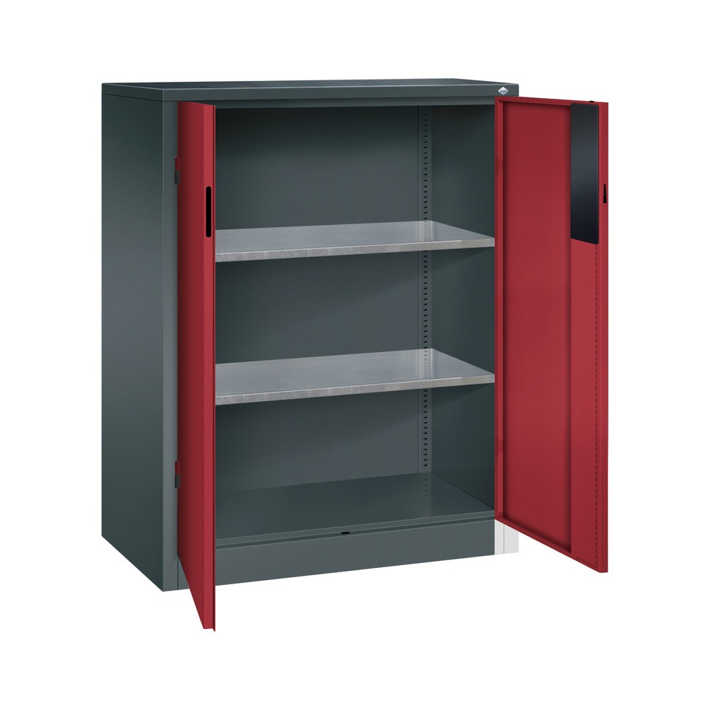 Productafbeelding nr. 4: Zwaarlastkast met opensl. deuren, cap. 700 kg, 120x93x50cm, antracietgrijs, robijnrood