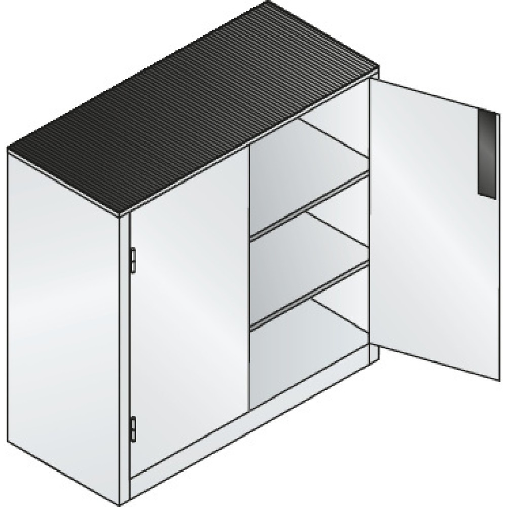 Productafbeelding nr. 3: Zwaarlastkast met opensl. deuren, cap. 700 kg, 120x120x50cm, lichtgrijs, robijnrood