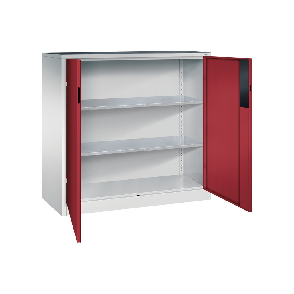 Productafbeelding nr. 4: Zwaarlastkast met opensl. deuren, cap. 700 kg, 120x120x50cm, lichtgrijs, robijnrood