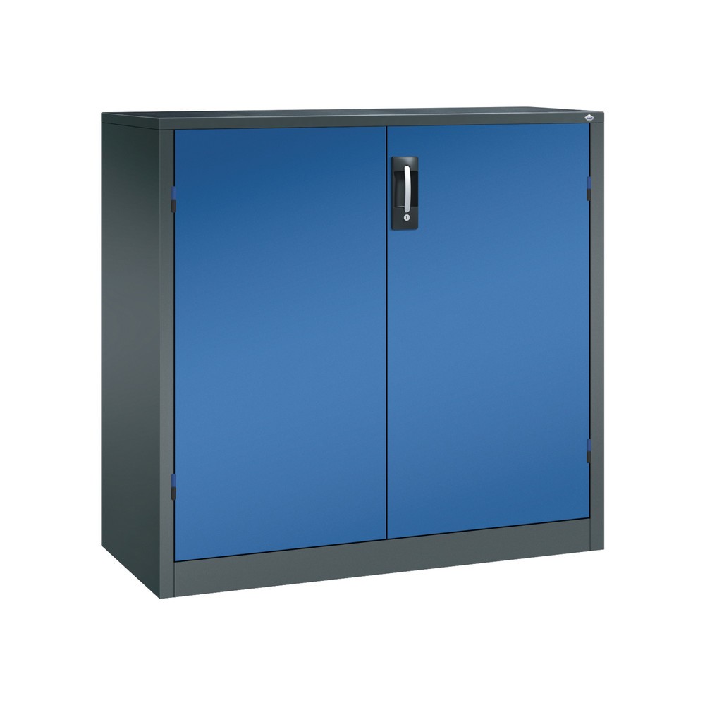 Product afbeelding: Zwaarlastkast met opensl. deuren, cap. 700 kg, 120x120x50cm, antracietgrijs, gentiaanblauw