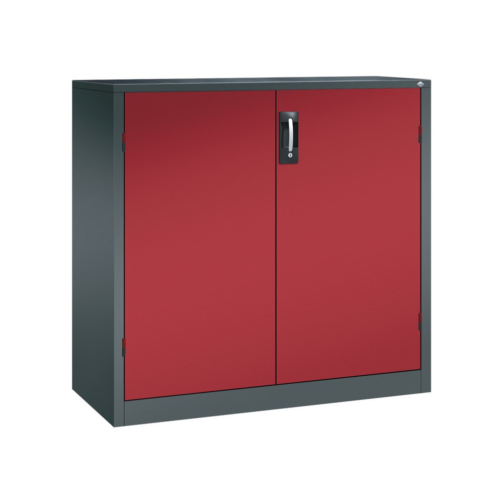 Product afbeelding: Zwaarlastkast met opensl. deuren, cap. 700 kg, 120x120x50cm, antracietgrijs, robijnrood