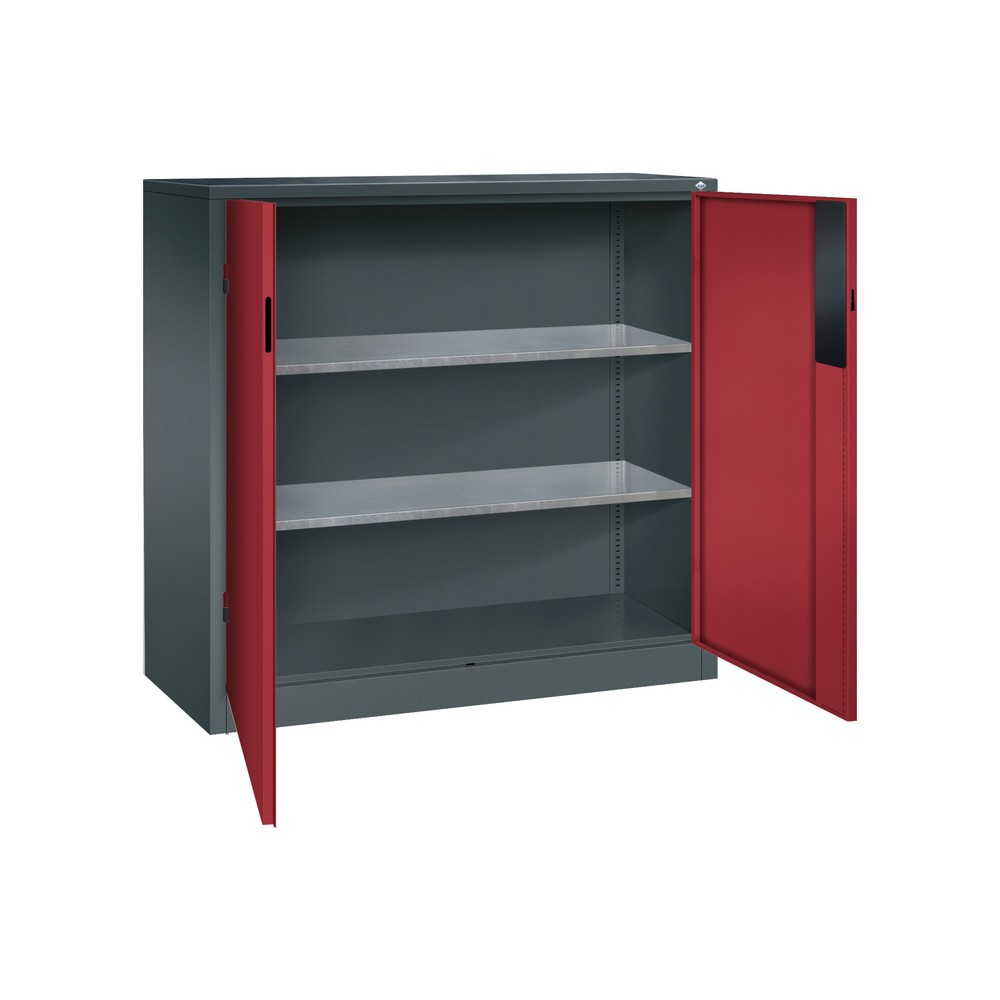 Productafbeelding nr. 4: Zwaarlastkast met opensl. deuren, cap. 700 kg, 120x120x50cm, antracietgrijs, robijnrood