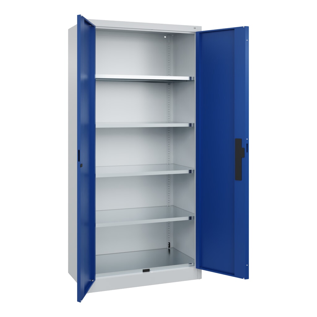 Draaideurkast, cap. 700 kg, 195x93x50cm, lichtgrijs, gentiaanblauw Productafbeelding nr. 5: Draaideurkast, cap. 700 kg, 195x93x50cm, lichtgrijs, gentiaanblauw