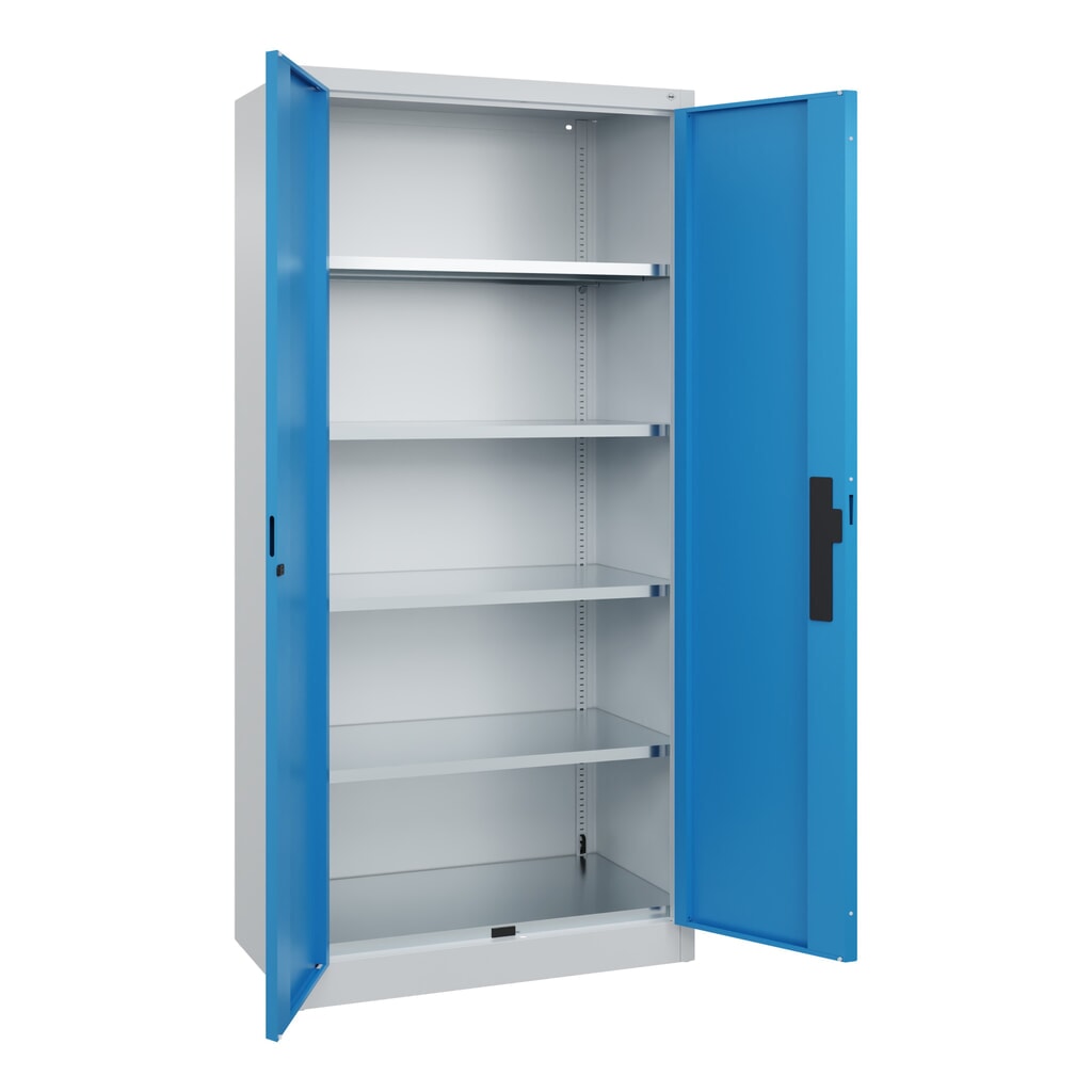 Draaideurkast, cap. 700 kg, 195x93x50cm, lichtgrijs, lichtblauw Productafbeelding nr. 4: Draaideurkast, cap. 700 kg, 195x93x50cm, lichtgrijs, lichtblauw