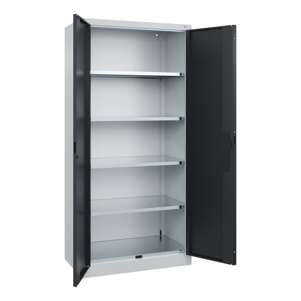 Draaideurkast, cap. 700 kg, 195x93x50cm, lichtgrijs, zwartgrijs Productafbeelding nr. 7: Draaideurkast, cap. 700 kg, 195x93x50cm, lichtgrijs, zwartgrijs
