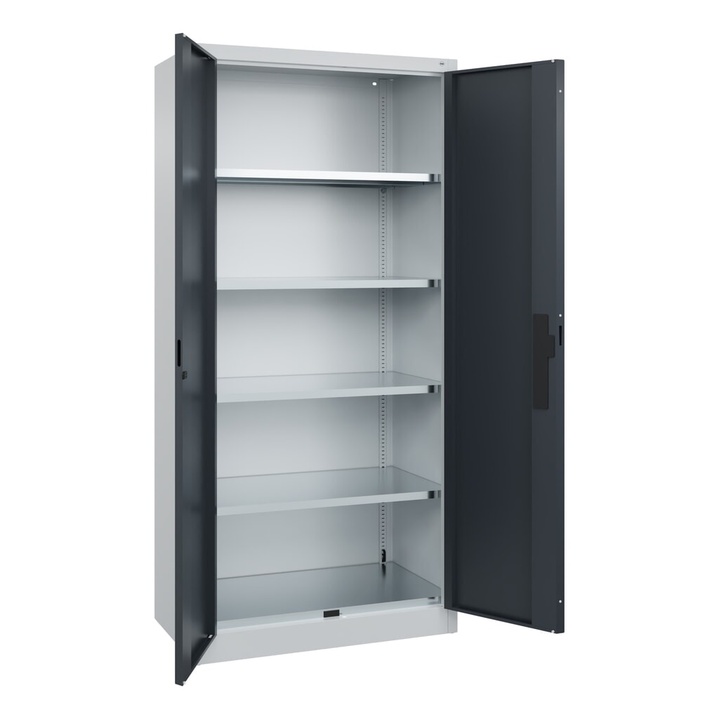 Draaideurkast, cap. 700 kg, 195x93x50cm, lichtgrijs, antracietgrijs Productafbeelding nr. 7: Draaideurkast, cap. 700 kg, 195x93x50cm, lichtgrijs, antracietgrijs