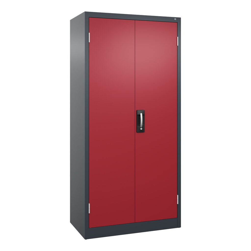 Product afbeelding: Draaideurkast, cap. 700 kg, 195x93x50cm, antracietgrijs, robijnrood