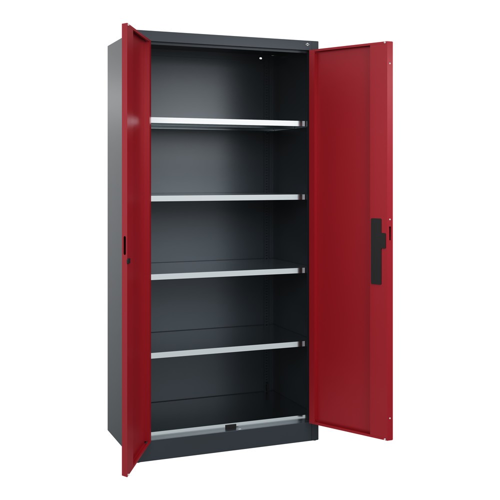 Productafbeelding nr. 5: Draaideurkast, cap. 700 kg, 195x93x50cm, antracietgrijs, robijnrood