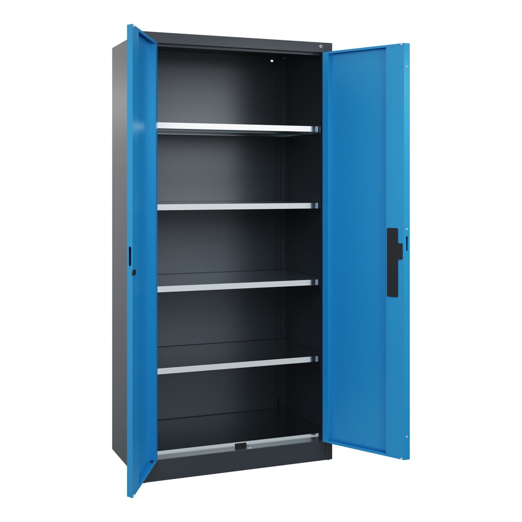 Draaideurkast, cap. 700 kg, 195x93x50cm, antracietgrijs, lichtblauw Productafbeelding nr. 6: Draaideurkast, cap. 700 kg, 195x93x50cm, antracietgrijs, lichtblauw