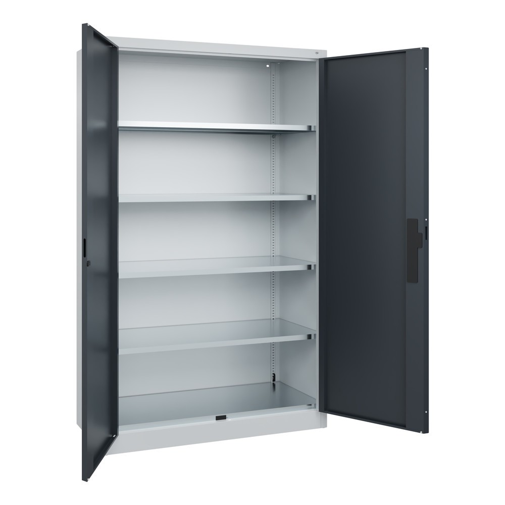 Productafbeelding nr. 3: Zwaarlastkast met opensl. deuren, cap. 700 kg, 195x120x50cm, lichtgrijs, antracietgrijs