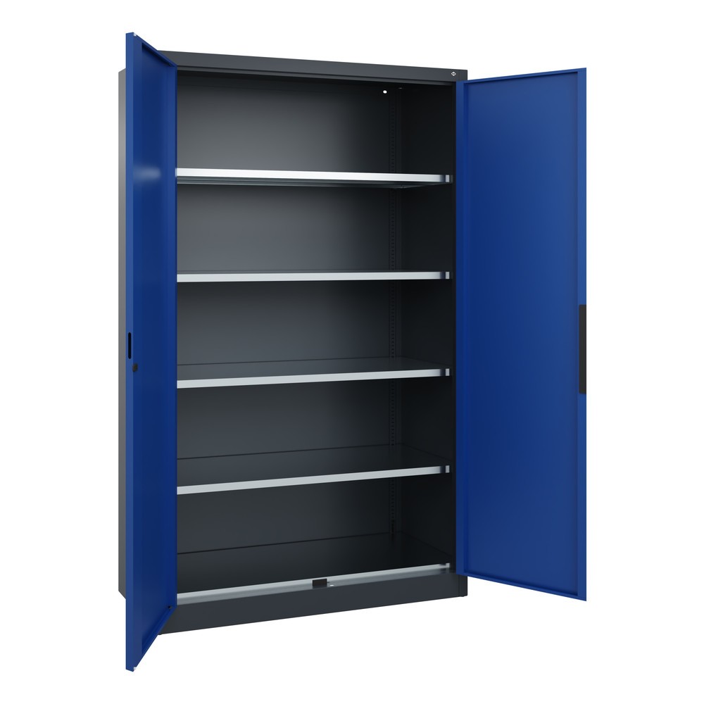 Productafbeelding nr. 3: Zwaarlastkast met opensl. deuren, cap. 700 kg, 195x120x50cm, antracietgrijs, gentiaanblauw