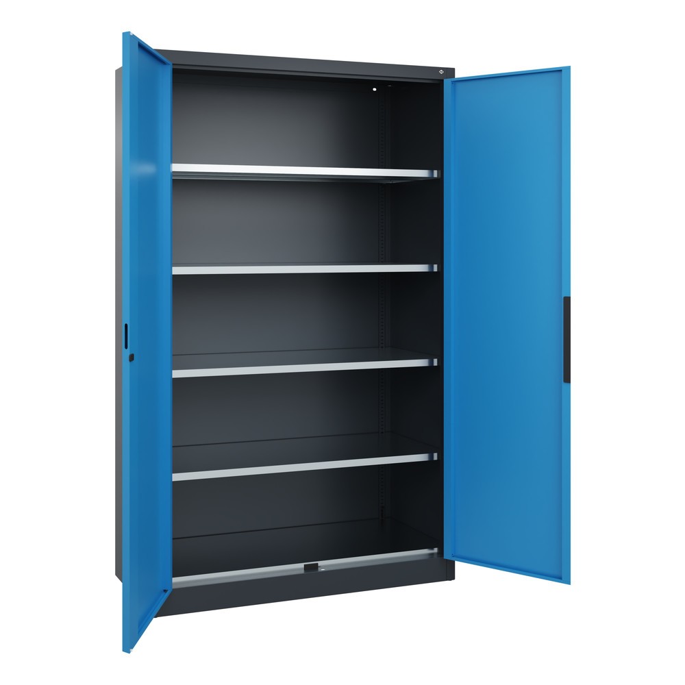 Productafbeelding nr. 3: Zwaarlastkast met opensl. deuren, cap. 700 kg, 195x120x50cm, antracietgrijs, lichtblauw