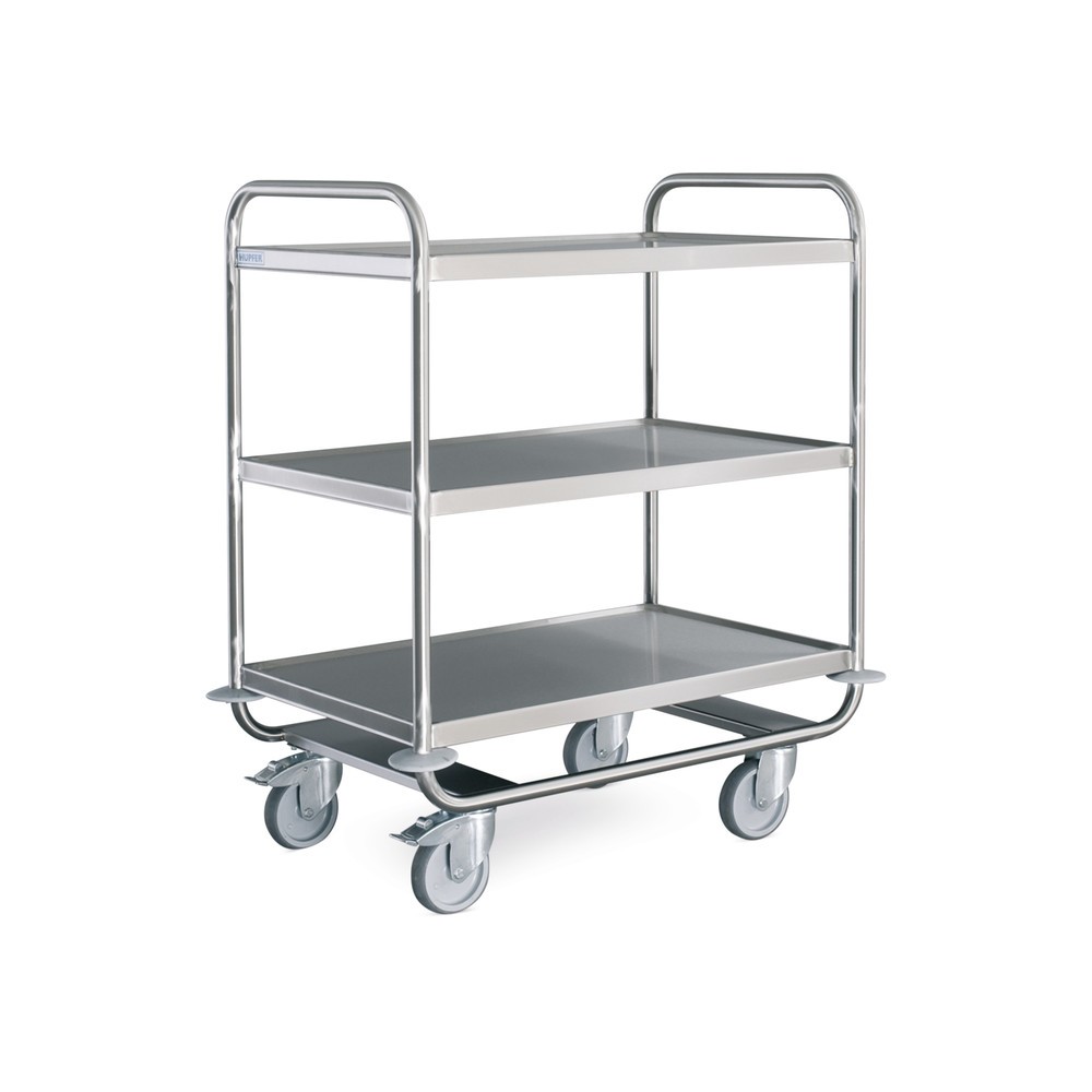 Productafbeelding nr. 1: Zware serveerwagen HUPFER® van roestvrijstaal, 3 etages van 800 x 500 mm