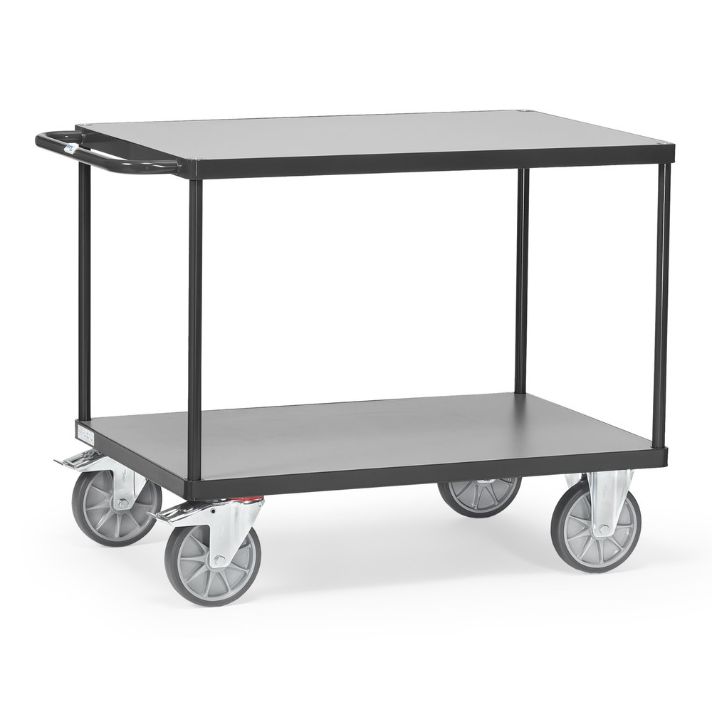 Product afbeelding: Zware tafel- en montagewagen fetra®, 2 etages van 600 x 1.000 mm, antracietgrijs