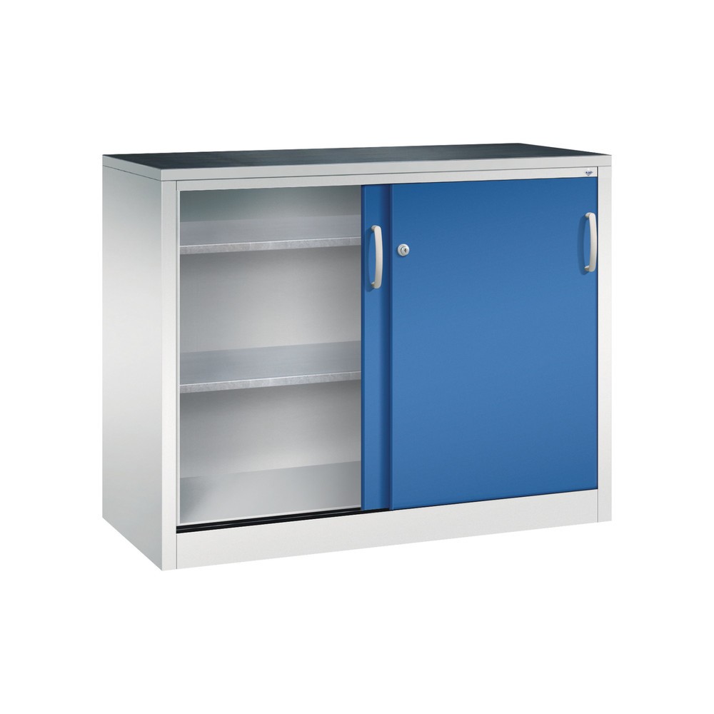 Productafbeelding nr. 2: Zwarelast-schuifdeurenkast C+P, hxbxd 1.000 x 1.200 x 500 mm, lichtgrijs, gentiaanblauw