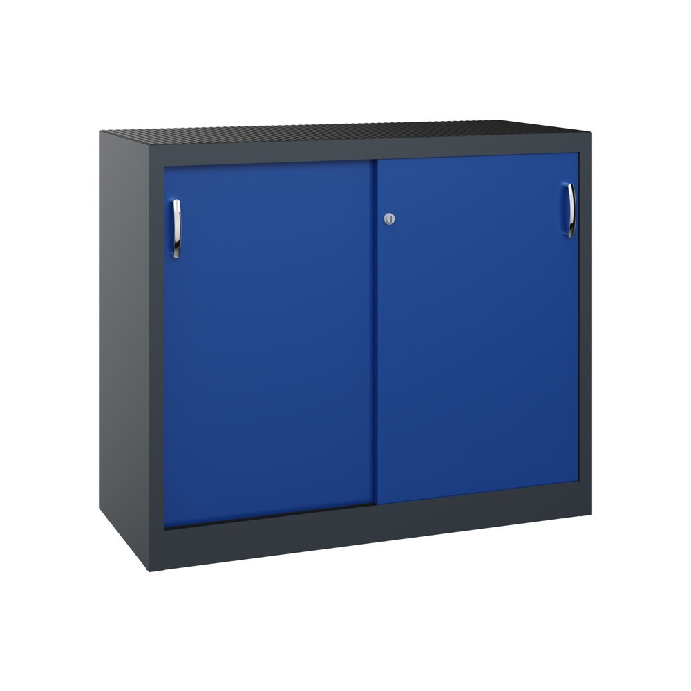 Product afbeelding: Zwarelast-schuifdeurenkast C+P, hxbxd 1.000 x 1.200 x 500 mm, antracietgrijs, gentiaanblauw