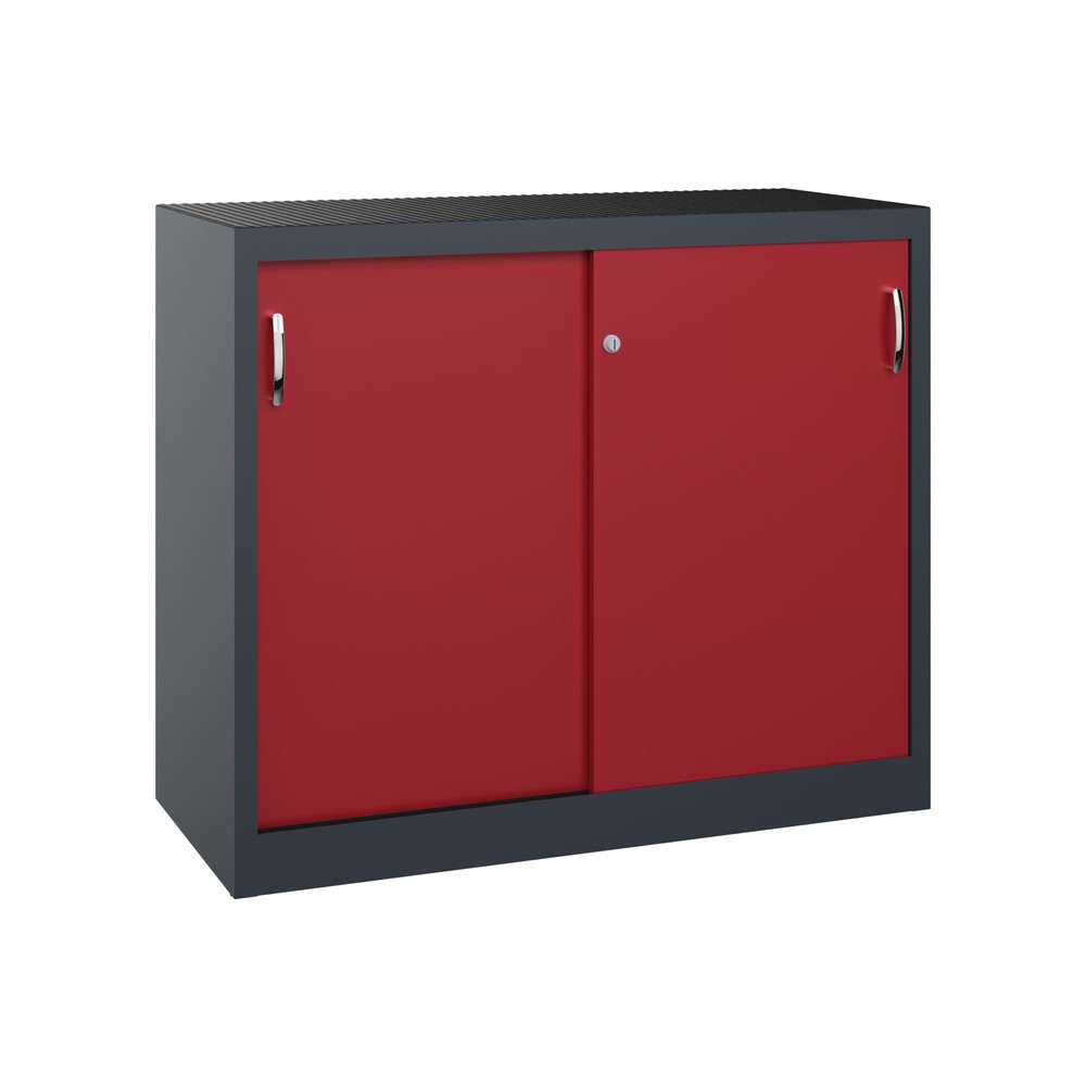Product afbeelding: Zwarelast-schuifdeurenkast C+P, hxbxd 1.000 x 1.200 x 500 mm, antracietgrijs, robijnrood