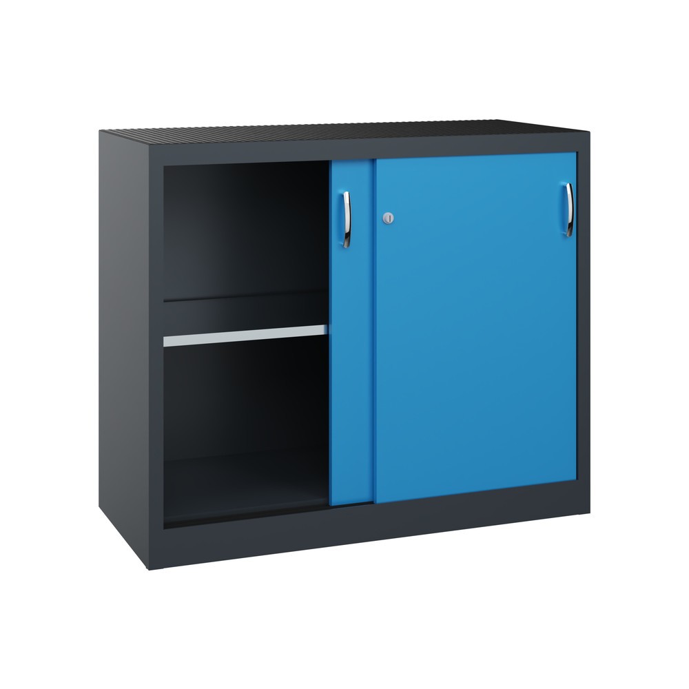 Productafbeelding nr. 2: Zwarelast-schuifdeurenkast C+P, hxbxd 1.000 x 1.200 x 500 mm, antracietgrijs, lichtblauw