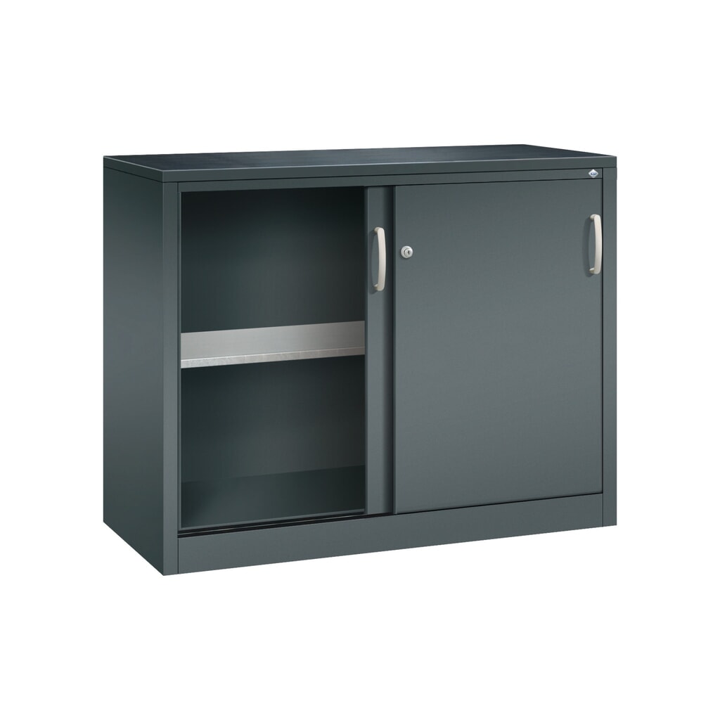 Zwarelast-schuifdeurenkast C+P, hxbxd 1.000 x 1.200 x 500 mm, antracietgrijs, antracietgrijs Productafbeelding nr. 3: Zwarelast-schuifdeurenkast C+P, hxbxd 1.000 x 1.200 x 500 mm, antracietgrijs, antracietgrijs