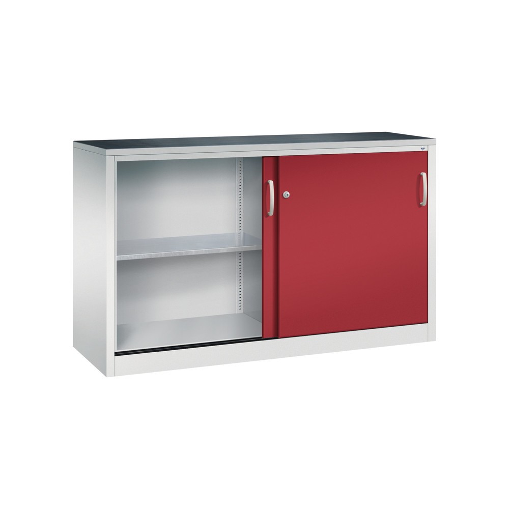 Productafbeelding nr. 3: Zwarelast-schuifdeurenkast C+P, hxbxd 1.000 x 1.600 x 500 mm, lichtgrijs, robijnrood