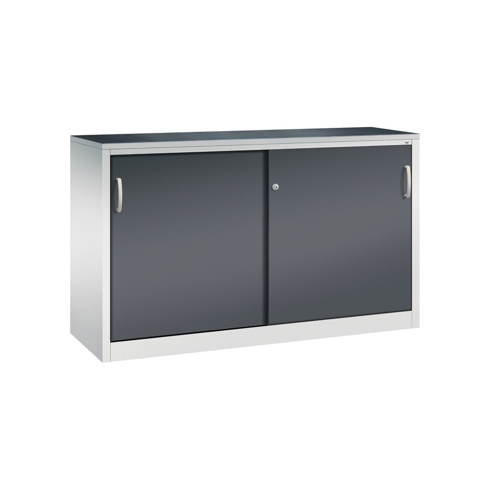 Productafbeelding nr. 1: Zwarelast-schuifdeurenkast C+P, hxbxd 1.000 x 1.600 x 500 mm, lichtgrijs, zwartgrijs