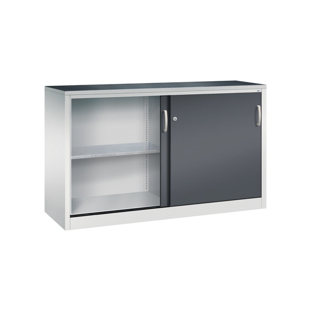 Productafbeelding nr. 3: Zwarelast-schuifdeurenkast C+P, hxbxd 1.000 x 1.600 x 500 mm, lichtgrijs, zwartgrijs