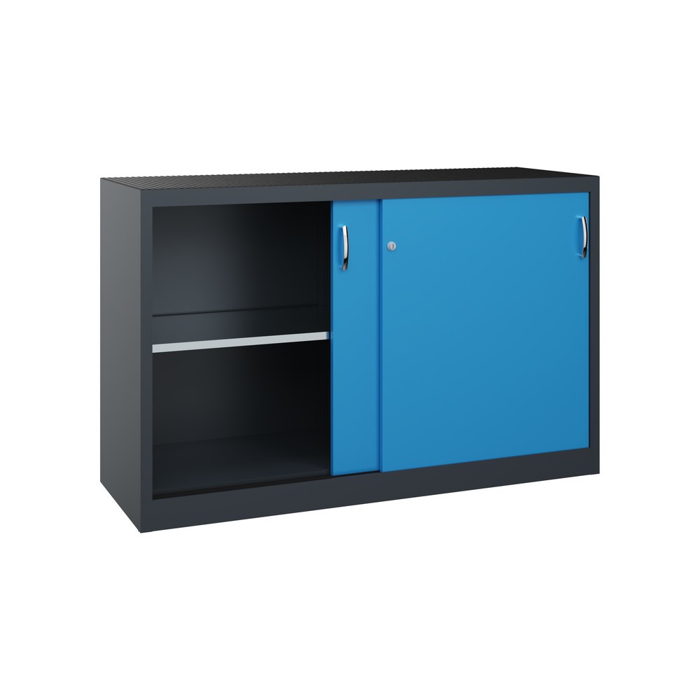 Productafbeelding nr. 2: Zwarelast-schuifdeurenkast C+P, hxbxd 1.000 x 1.600 x 500 mm, antracietgrijs, lichtblauw
