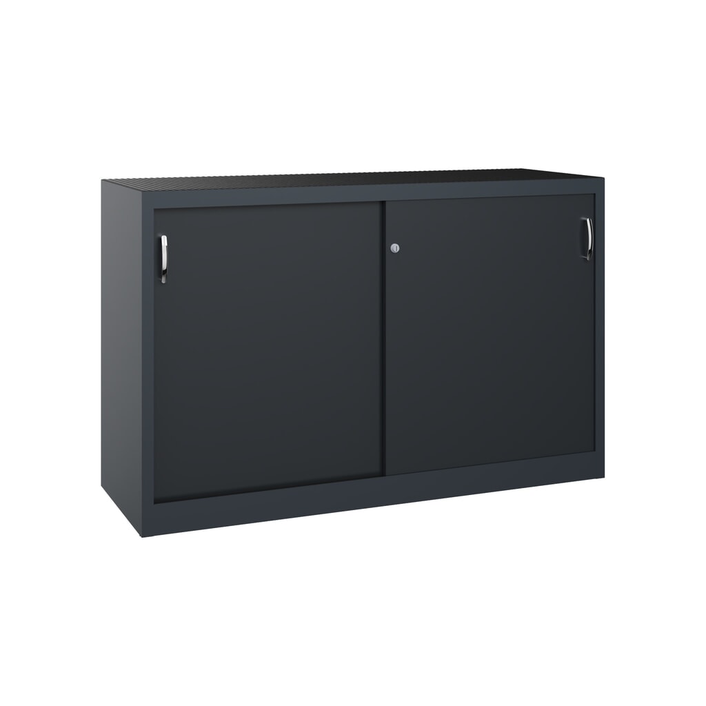 Product afbeelding: Zwarelast-schuifdeurenkast C+P, hxbxd 1.000 x 1.600 x 500 mm, antracietgrijs, zwartgrijs