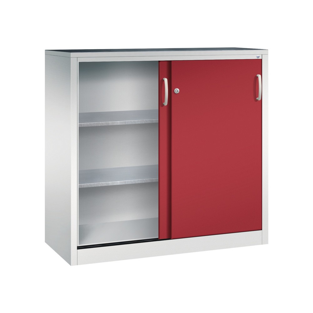 Productafbeelding nr. 3: Zwarelast-schuifdeurenkast C+P, hxbxd 1.200 x 1.200 x 500 mm, lichtgrijs, robijnrood