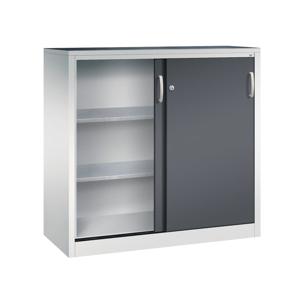 Productafbeelding nr. 3: Zwarelast-schuifdeurenkast C+P, hxbxd 1.200 x 1.200 x 500 mm, lichtgrijs, zwartgrijs