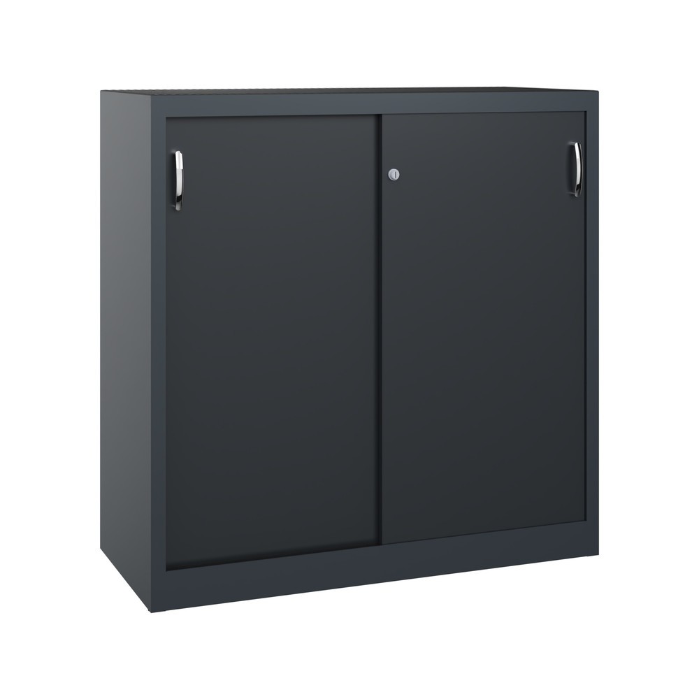 Product afbeelding: Zwarelast-schuifdeurenkast C+P, hxbxd 1.200 x 1.200 x 500 mm, antracietgrijs, zwartgrijs