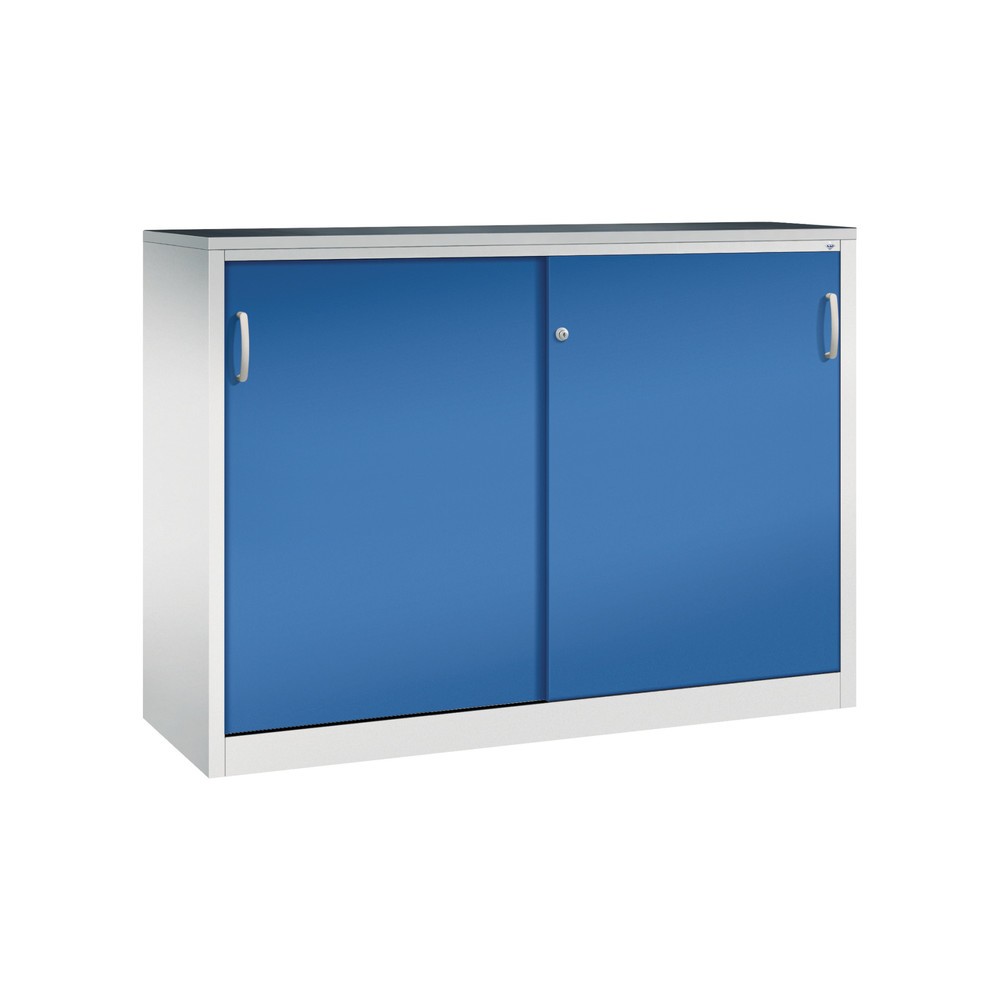 Productafbeelding nr. 1: Zwarelast-schuifdeurenkast C+P, hxbxd 1.200 x 1.600 x 500 mm, lichtgrijs, gentiaanblauw