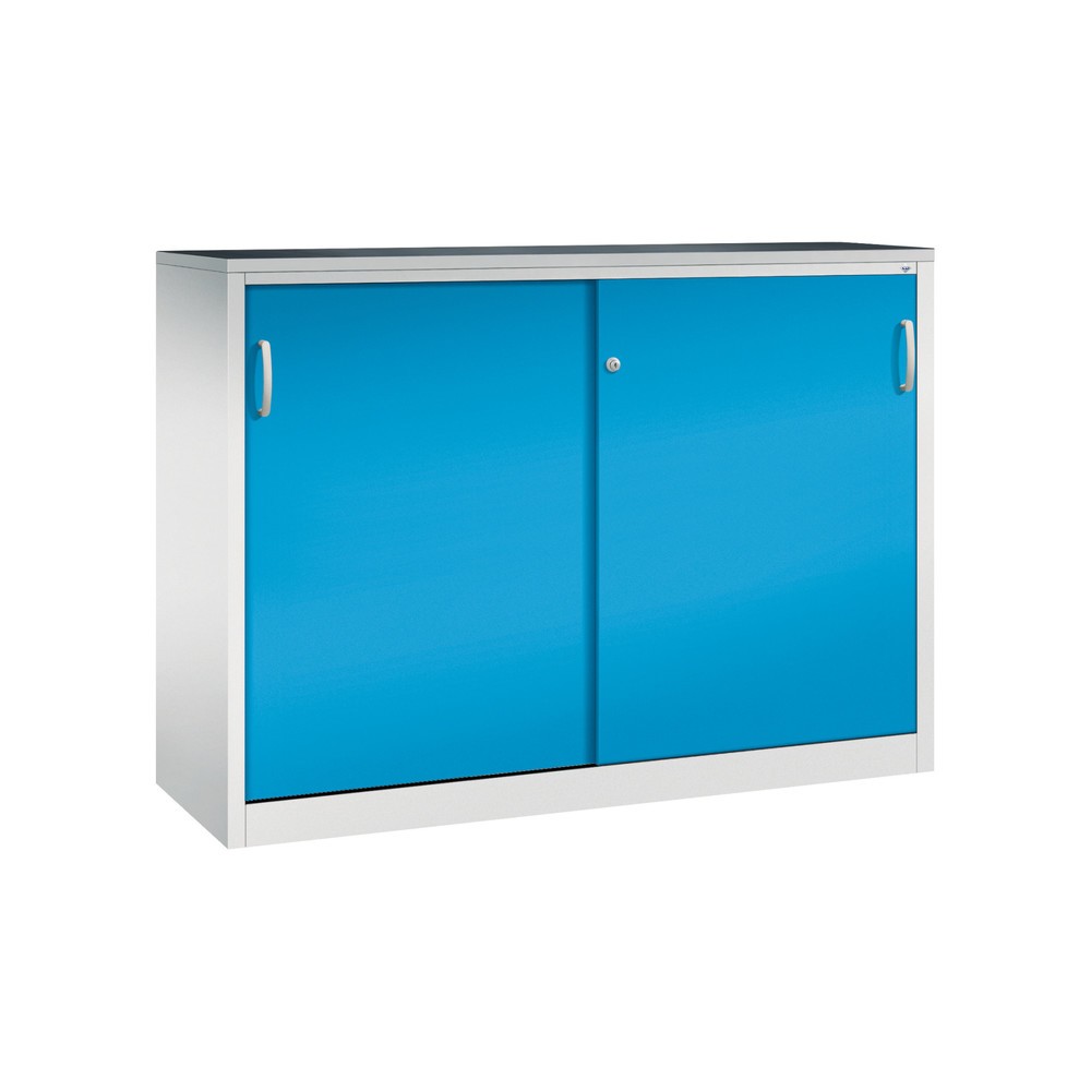 Productafbeelding nr. 1: Zwarelast-schuifdeurenkast C+P, hxbxd 1.200 x 1.600 x 500 mm, lichtgrijs, lichtblauw