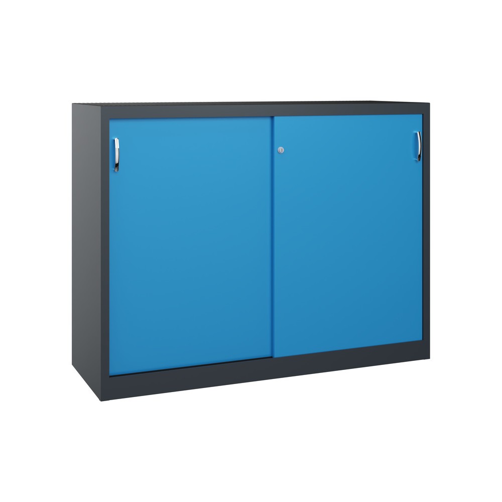 Productafbeelding nr. 1: Zwarelast-schuifdeurenkast C+P, hxbxd 1.200 x 1.600 x 500 mm, antracietgrijs, lichtblauw