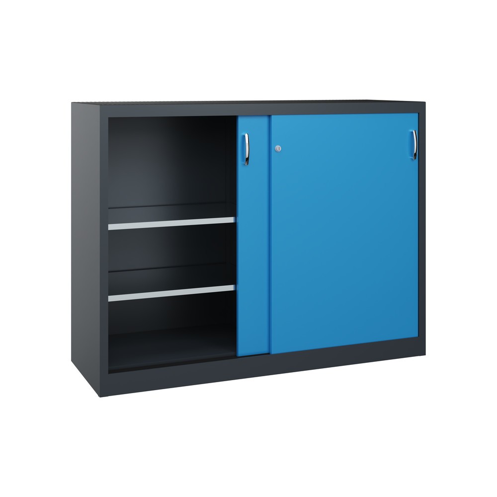 Productafbeelding nr. 2: Zwarelast-schuifdeurenkast C+P, hxbxd 1.200 x 1.600 x 500 mm, antracietgrijs, lichtblauw