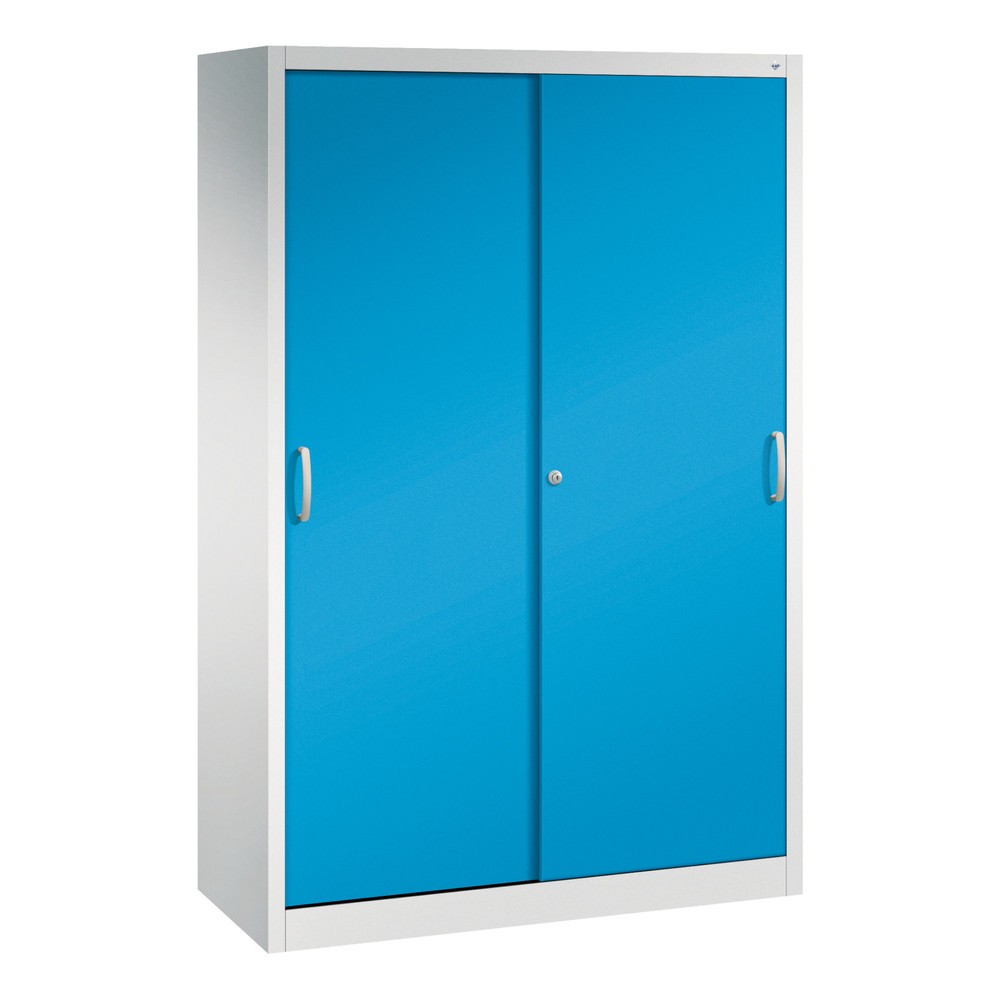 Product afbeelding: Zwarelast-schuifdeurenkast C+P, hxbxd 1.950 x 1.200 x 500 mm, lichtgrijs, lichtblauw